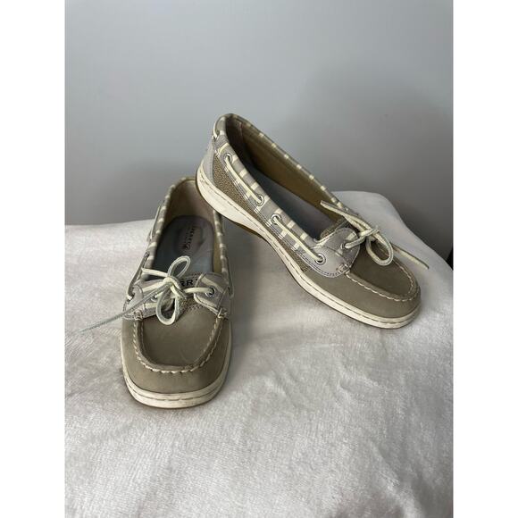 Sperry Top-Sider non-marking leather slip on comfort casual shoes tan gray 6 - Picture 1 of 7
